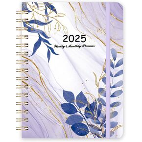 2025 Planner Weekly and Monthly Planner, Jan 2025 - Dec 2025, HardCover 2025 Calendar Planner with Monthly Tabs, Notes, Pocket ,Office Home School Planners for Women - 6.1" x 8.5", Spiral Bound, Thick Paper