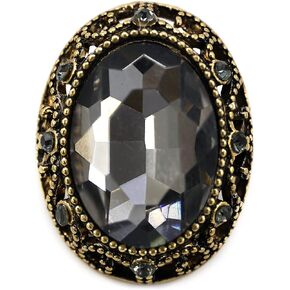 10 pcs Whole Oval Cut Gray Rhinestone Vintage Copper Hollow Metal Shank Sewing Coat Buttons -25mm -1"