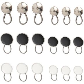 18pcs, Collar Extenders, Comfy & Premium Invisible Neck Extender, Adds 1 inch Instantly, Button Extenders for Mens Dress Shirts Suits Trouser, Coat, Shirts.Available in 2 Sizes (Black, White, Silver)