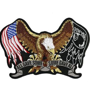 Pow Mia Eagle Patch 11" | All Gave Some US Flag Patriotic Military Patches | Large Embroidered Iron On | - by Nixon Thread Co.