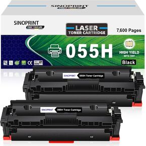 055H 055 Black Toner Cartridge 2 Packs Compatible Replacement (with Chip) for Canon ImageCLASS MF741Cdw MF743 MF741 MF746Cdw MF740C MF745Cdw LBP664Cdw Printer Ink