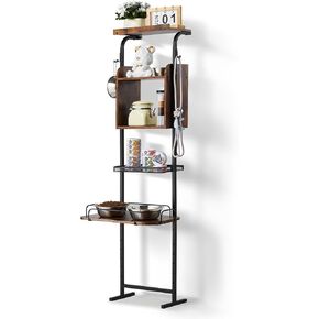 VEVOR Elevated Dog Bowls with 7 Adjustable Height, Dog Feeding Station with Storage, Raised Dog Bowl Stand, Lifted Dog Bowl Holder Cabinet Shelf with Pet Food Toy Organizer for Large Medium Small Dogs