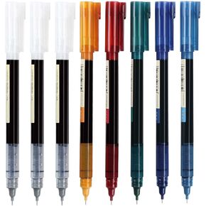 Rolling Ball Pens, Fine Point 0.5 mm Rollerball Pens with Quick-drying Ink, 11 Assorted Colors Retro Pens (5 Retro Colors + 5 Light Retro Colors + 2 Black)