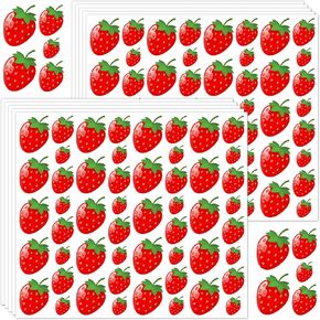 520 Pcs Strawberry Stickers Strawberry Shortcake Stickers Cute Fruit Paper Decals Kids Strawberry Themed Berry First Birthday Party Decor Favors Stuff Baby Shower Envelope Seals Cards Gift Wrapping