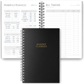 Budget Planner & Monthly Bill Organizer | Finance Budget Planner, Financial Savings, Debt, Income, Expenses, Spending & Bill Trackers - A5 (Mono)