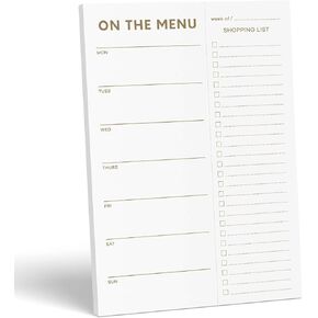 Magnetic Meal Planner With Shopping List || 7" x 10" Meal Planner With Tear-Off Shopping List || Weekly Meal Planner For Fridge