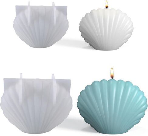 Yayatty 3D Shell Resin Molds Silicone 2 Size Seashell Epoxy Molds Silicone Moulds for Resin for Soap Making, Home Decor, Resin Crafts DIY in Saudi Arabia
