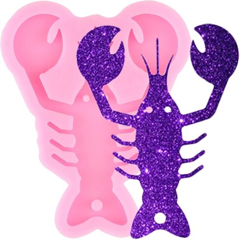 Lobster Keychain Silicone Molds Lobster Epoxy Resin Casting Mold for DIY Backpack Pendant Jewelry Making Necklace Decoration Craft in Saudi Arabia