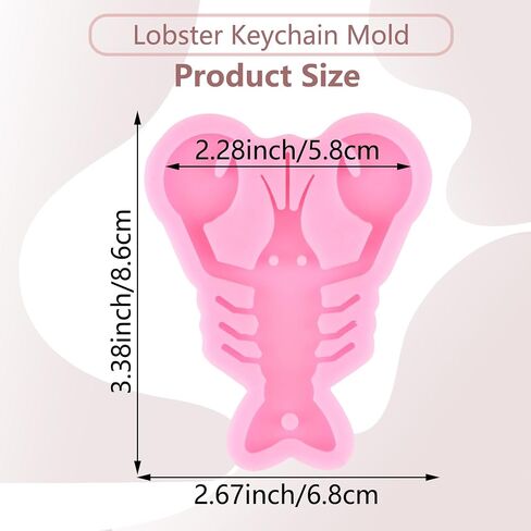 Lobster Keychain Silicone Molds Lobster Epoxy Resin Casting Mold for DIY Backpack Pendant Jewelry Making Necklace Decoration Craft in Saudi Arabia