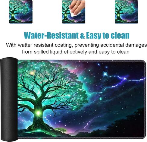 Desk Pad Mat Gaming Mouse Pads with Coasters Set, American Black Girl Large Extended Desk Mousepad with Stitched Edge & Non-Slip Rubber Base for Work, Game, Office, Home (31.5"x 11.8") in Saudi Arabia