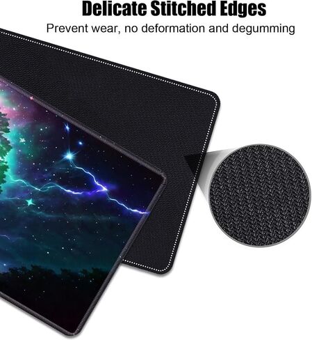 Desk Pad Mat Gaming Mouse Pads with Coasters Set, American Black Girl Large Extended Desk Mousepad with Stitched Edge & Non-Slip Rubber Base for Work, Game, Office, Home (31.5"x 11.8") in Saudi Arabia