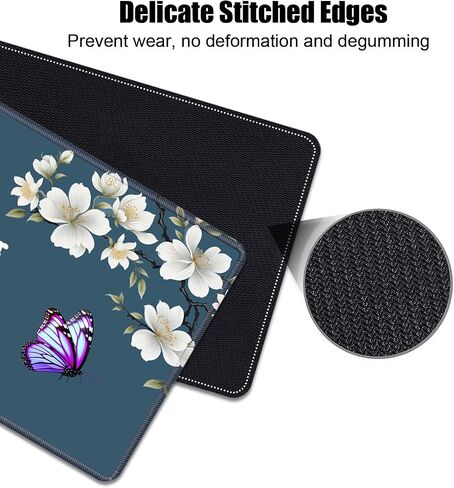 Desk Pad Mat Gaming Mouse Pads with Coasters Set, American Black Girl Large Extended Desk Mousepad with Stitched Edge & Non-Slip Rubber Base for Work, Game, Office, Home (31.5"x 11.8") in Saudi Arabia
