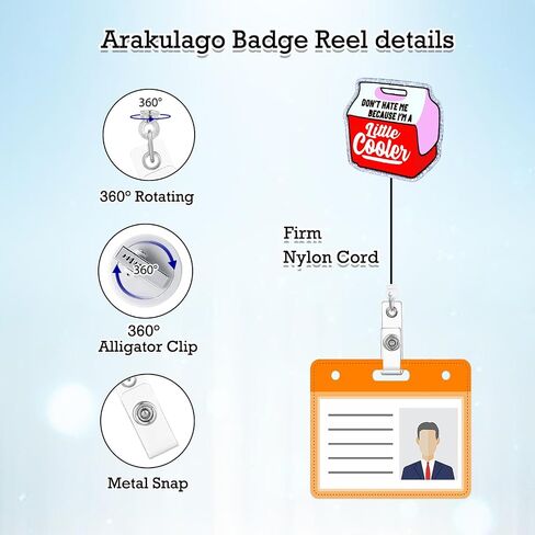 Nurse Badge Reel Retractable Nursing Student Funny Badge Holder with ID Clip Accessories Certified Surgeon Babysister CNA RN Medical Assistant Name Badge Clip Glitter Acrylic ID Card Yh57T in Saudi Arabia
