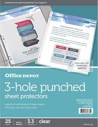 واقيات أوراق التحميل العلوي من Office Depot، ثقيلة الوزن، شبه شفافة، غير لامعة، عبوة من 25 قطعة، 621122 in Kuwait