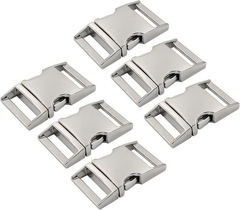 Hordion 6 pcs Metal Side Release Buckle, Heavy Duty Webbing Buckle for Backpacks Belt Leather Strap Dog Collar in Kuwait
