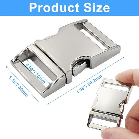 Hordion 6 pcs Metal Side Release Buckle, Heavy Duty Webbing Buckle for Backpacks Belt Leather Strap Dog Collar in Kuwait