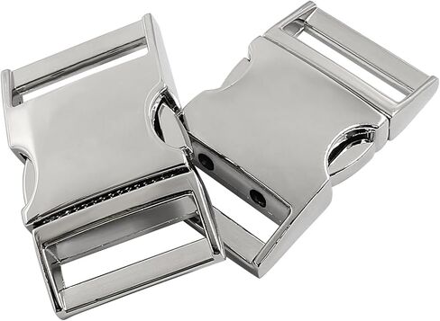 Hordion 6 pcs Metal Side Release Buckle, Heavy Duty Webbing Buckle for Backpacks Belt Leather Strap Dog Collar in Kuwait