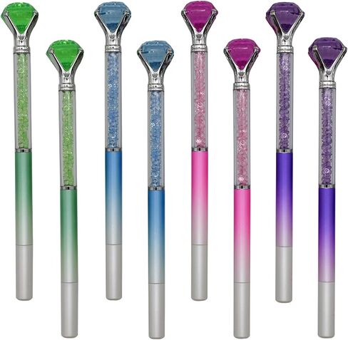 Maydahui 12 PCS Colorful Diamond Rollerball Gel Pen Crystal Quicksand Pens Rhinestones Gem Pen Black Ink for School Office Wedding Party in Saudi Arabia