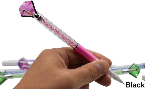 Maydahui 12 PCS Colorful Diamond Rollerball Gel Pen Crystal Quicksand Pens Rhinestones Gem Pen Black Ink for School Office Wedding Party in Saudi Arabia