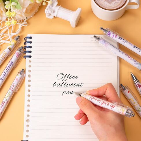 Christian Bible Ballpoint Pens: 24 pcs Inspirational Religious Quotes Notebook Flower Supplies for Teacher Nurse Women as Gift School Office Pen Set in Saudi Arabia