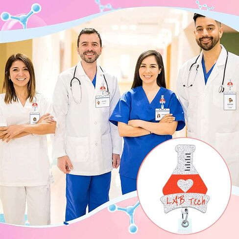 Funny Badge Reel Holder Nurse Nursing Coffee Scrubs Rubber Gloves Medical Badge Reels Retractable for Nurses Cute Acrylic RN CNA LPN LVN Glitter Badge Clip ID Card Accessories Assistant Gifts in Saudi Arabia