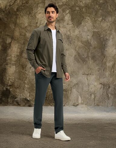 Obla Men's Golf Pants - 30"/32"/34" Slim Fit Stretch Lightweight with 5 Pockets Casual Travel Dress Work Pants for Men in Kuwait