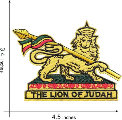 2 قطعة أسد يهوذا المطرزة بالحديد على رقعة سترة راكبي الدراجات النارية الحيوانية شارة النسيج، أصفر/أسود/أحمر، S_Logo_049 in Kuwait