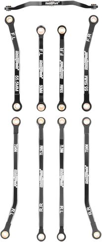 HobbyPark Aluminum Full Clearance Steering Link & High Clearance Links Set for TRX4M High Trail K10 F150 Upgrades Parts 1/18 RC Crawler Replacement (Black) in Kuwait