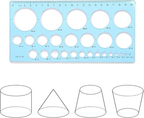 Blue Round Stencil Plastic Ruler Multifunctional Drawing Round Stencil Ruler Round Drawing Tool Ruler in Saudi Arabia