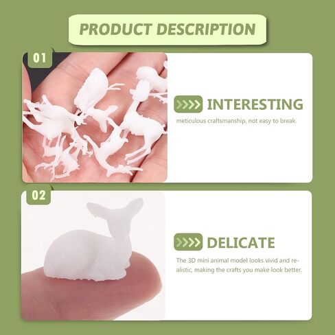 VILLCASE 1 Set Resin Filler Mini Deer Molds Nativity Decor Epoxy Jewelry Mini Elk Deer Figurine Deer Filler Mini Deer Elk Models Epoxy Filling Animal 3D Plastic Crystal Epoxy White in Saudi Arabia