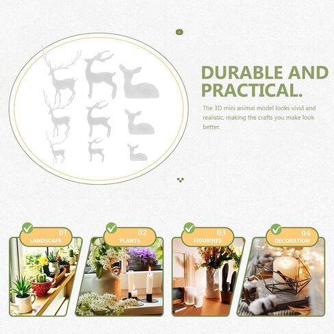 VILLCASE 1 Set Resin Filler Mini Deer Molds Nativity Decor Epoxy Jewelry Mini Elk Deer Figurine Deer Filler Mini Deer Elk Models Epoxy Filling Animal 3D Plastic Crystal Epoxy White in Saudi Arabia