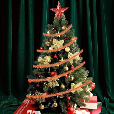 Tongcloud 4 Rolls Christmas Tinsel Ribbon Metallic Garland Tinsel Garland Christmas Metallic Tinsel Ribbon Glitter Tinsel Ribbon for Christmas Birthday Party(Black, 19.6feetx0.7inches) in Kuwait