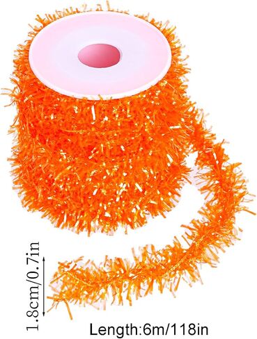 Tongcloud 4 Rolls Christmas Tinsel Ribbon Metallic Garland Tinsel Garland Christmas Metallic Tinsel Ribbon Glitter Tinsel Ribbon for Christmas Birthday Party(Black, 19.6feetx0.7inches) in Kuwait