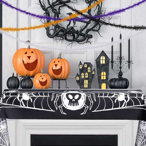 Tongcloud 4 Rolls Christmas Tinsel Ribbon Metallic Garland Tinsel Garland Christmas Metallic Tinsel Ribbon Glitter Tinsel Ribbon for Christmas Birthday Party(Black, 19.6feetx0.7inches) in Kuwait