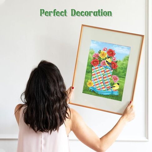 NAIMOER Boots and Blooms 5D Full Drill Diamond Art Kit for Adults, DIY Diamond Art Kits for Home Decor, Birds Diamond Dots Art Kits, 30x40cm in Saudi Arabia