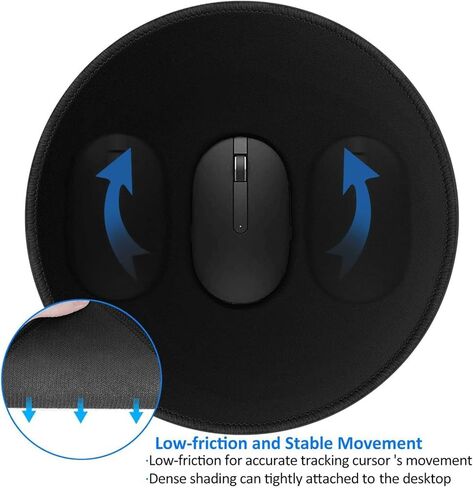 Custom Mousepad Personalized Round Mousepads with Your Own Logo Photo Picture Text Customized Mousemat for Computer Laptop Desk Game Home Office Bedroom, BlackA in Saudi Arabia