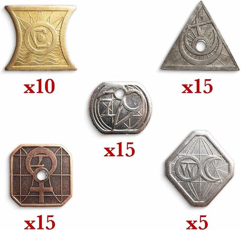 خزائن Stratagem King's 60 عملة خيالية متنوعة - عملة آر بي جي معدنية حقيقية على الطاولة مع حقيبة مخملية - ملحقات ألعاب اللوحة المتوافقة مع 5E in Kuwait