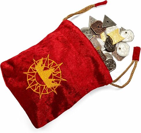 خزائن Stratagem King's 60 عملة خيالية متنوعة - عملة آر بي جي معدنية حقيقية على الطاولة مع حقيبة مخملية - ملحقات ألعاب اللوحة المتوافقة مع 5E in Kuwait