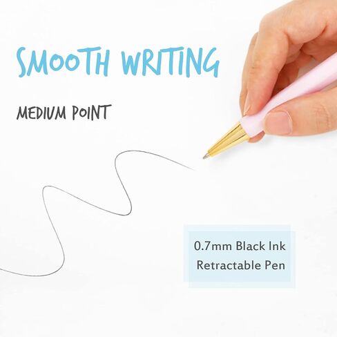 Pretty Gold Hexagon Gel Pens, Medium Point(0.7), Black Ink, 5-Pack, Cute Pens for Women and Man (08) in Saudi Arabia