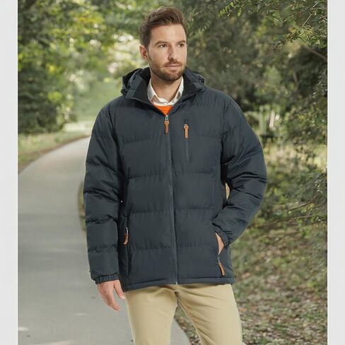 سترة منتفخة للرجال من ALPHA CAMP معطف شتوي مقاوم للماء ومقاوم للرياح وأكمام طويلة وسترة شتوية مبطنة in Kuwait