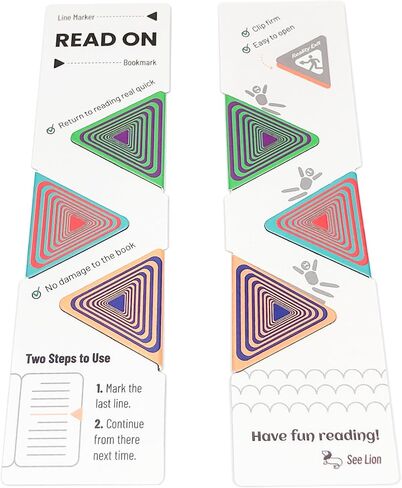 Read On Line Marker Bookmarks, Magnetic Bookmarks Set of 3, Triagular Magnetic Page Clip No Harm to Books, Gift for Readers Book Lovers Adults Kids (Signs) in Saudi Arabia