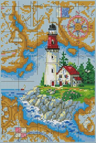 ROSTITCH Charting a Corse Cross Stitch Kits - Counted Cross Stitch Kits All Clear Stamped Cross-Stitch Needlepoint Counted Kits Beginners,Embroidery Kit Arts and Crafts for Home Decor in Saudi Arabia