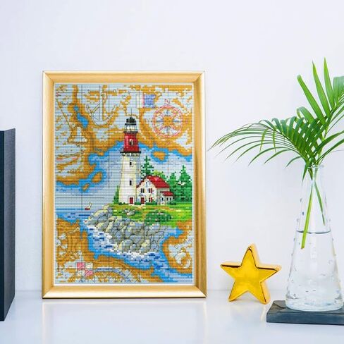 ROSTITCH Charting a Corse Cross Stitch Kits - Counted Cross Stitch Kits All Clear Stamped Cross-Stitch Needlepoint Counted Kits Beginners,Embroidery Kit Arts and Crafts for Home Decor in Saudi Arabia