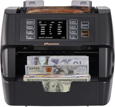 NUCOUN VC-3 آلة عد النقود، فئة مختلطة، عد القيمة، CIS/UV/IR/MG/MT كشف التزييف، USD/Euro/CAD/MXN، عداد نقدي للفاتورة ممكّن للطابعة للأعمال in Kuwait