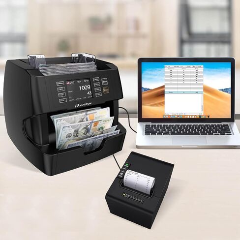 NUCOUN VC-3 آلة عد النقود، فئة مختلطة، عد القيمة، CIS/UV/IR/MG/MT كشف التزييف، USD/Euro/CAD/MXN، عداد نقدي للفاتورة ممكّن للطابعة للأعمال in Kuwait