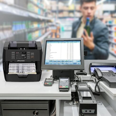 NUCOUN VC-3 آلة عد النقود، فئة مختلطة، عد القيمة، CIS/UV/IR/MG/MT كشف التزييف، USD/Euro/CAD/MXN، عداد نقدي للفاتورة ممكّن للطابعة للأعمال in Kuwait