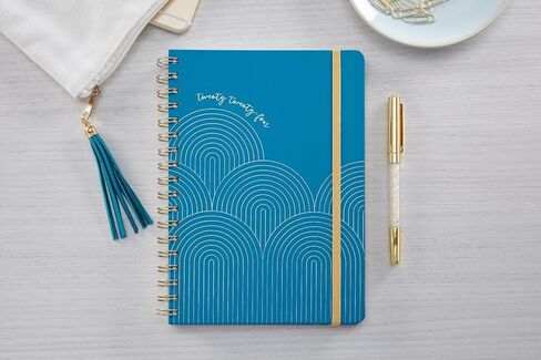 مخطط ساوثوورث (يناير 2024 - ديسمبر 2024)، 7 بوصة × 9.25 بوصة، أزرق مخضر مع وصلات ذهبية، ورق ممتاز 28#/105 جرامًا للمتر المربع، سلك مزدوج متوسط ​​(91045) in Kuwait