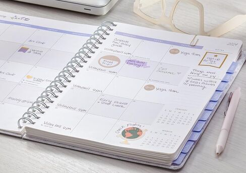 مخطط ساوثوورث (يناير 2024 - ديسمبر 2024)، 7 بوصة × 9.25 بوصة، أزرق مخضر مع وصلات ذهبية، ورق ممتاز 28#/105 جرامًا للمتر المربع، سلك مزدوج متوسط ​​(91045) in Kuwait