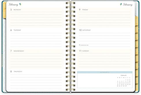 مخطط ساوثوورث (يناير 2024 - ديسمبر 2024)، 7 بوصة × 9.25 بوصة، أزرق مخضر مع وصلات ذهبية، ورق ممتاز 28#/105 جرامًا للمتر المربع، سلك مزدوج متوسط ​​(91045) in Kuwait