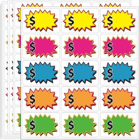 Leezmark 210 Pcs Garage Sale Stickers, Removable Adhesive Yard Sale Price Stickers, Price Label Stickers Price Tags Stickers for Garge Sale, Retail, Rummage, Annual Community Sale (2"x3") in Kuwait